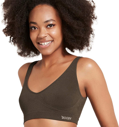 Body Ecowear Women'S Shaper Bra, Wireless, Light Support, Seamless Stretch, Soft Breathable, Bamboo Viscose Dark Olive / Small