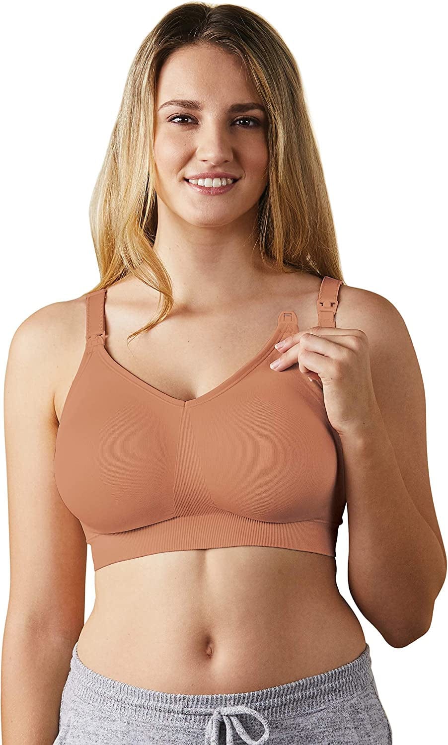 Body Silk Seamless Wireless Maternity & Nursing Bra | A, B, C, D, DD/E, DDD/F Cup Cinnamon / Small