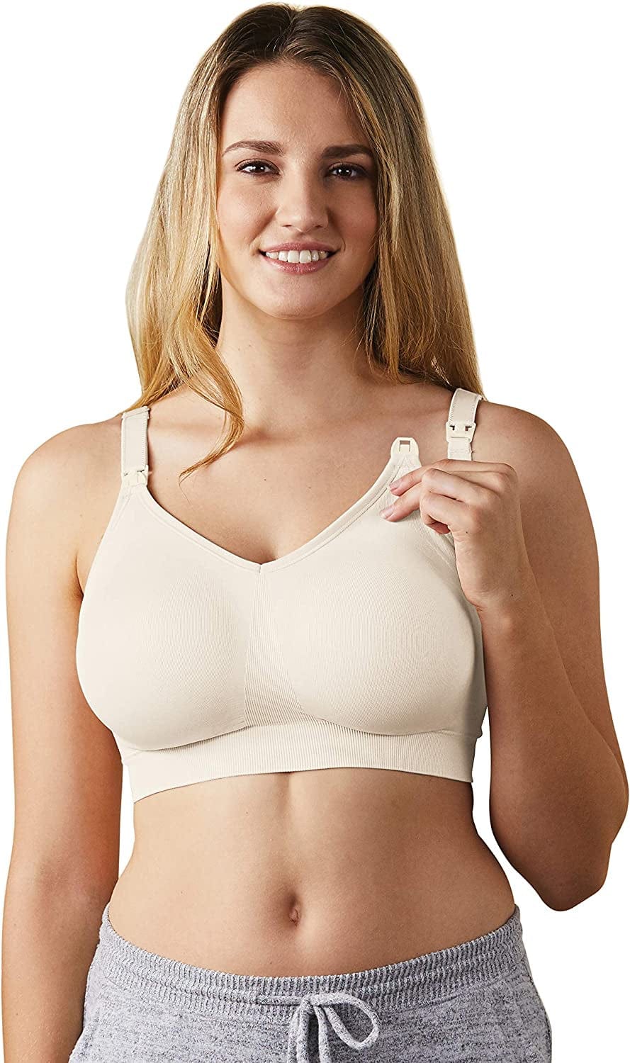 Body Silk Seamless Wireless Maternity & Nursing Bra | A, B, C, D, DD/E, DDD/F Cup Antique White / X-Large