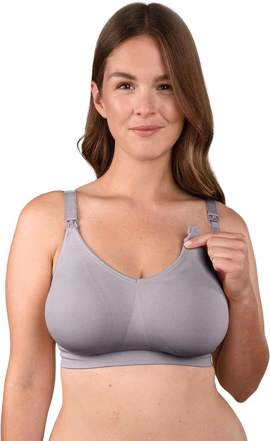 Body Silk Seamless Wireless Maternity & Nursing Bra | A, B, C, D, DD/E, DDD/F Cup Silver Belle - Sustainable Fabric / X-Large
