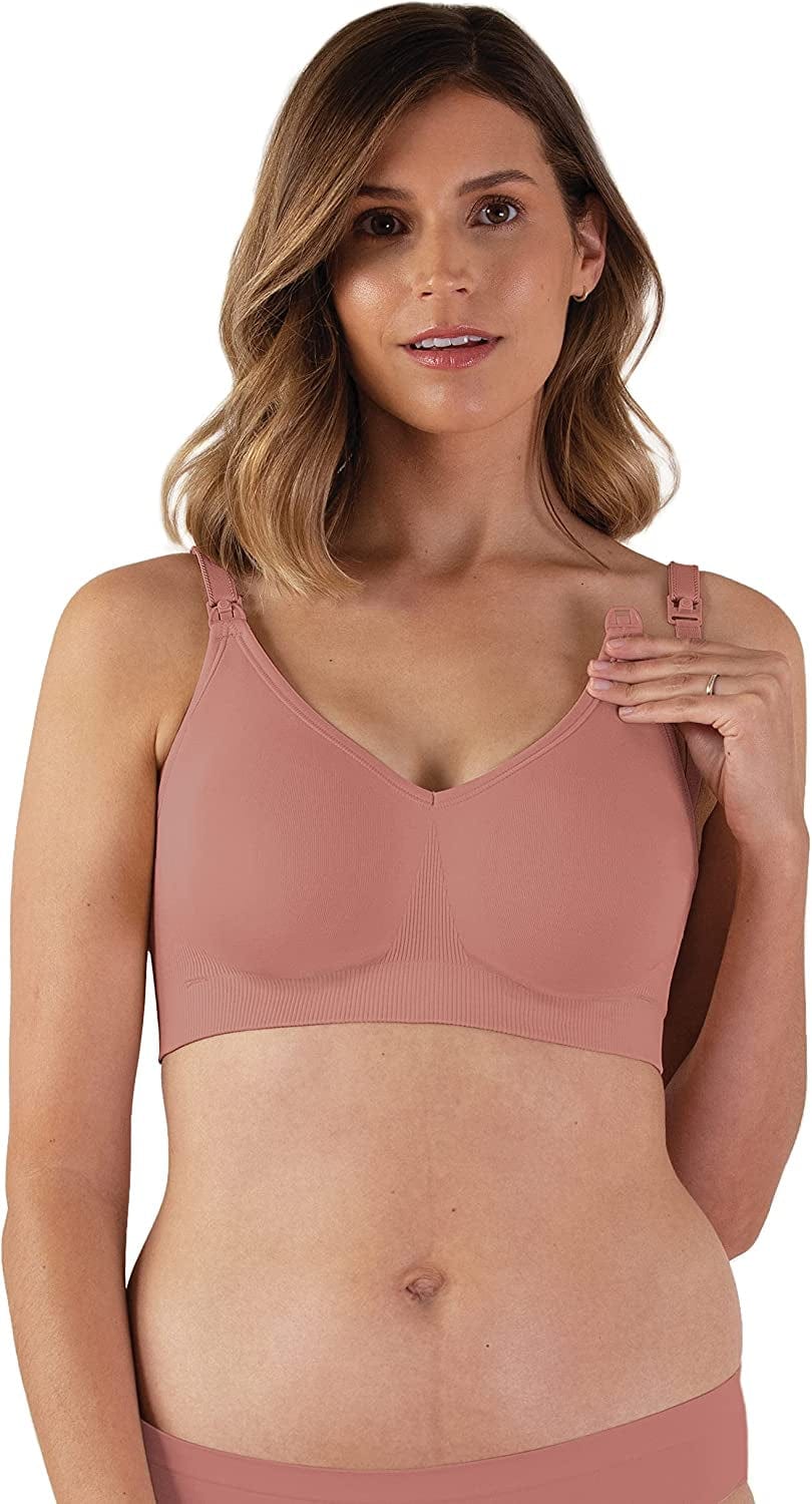 Body Silk Seamless Wireless Maternity & Nursing Bra | A, B, C, D, DD/E, DDD/F Cup Roseclay - Sustainable Fabric / Medium