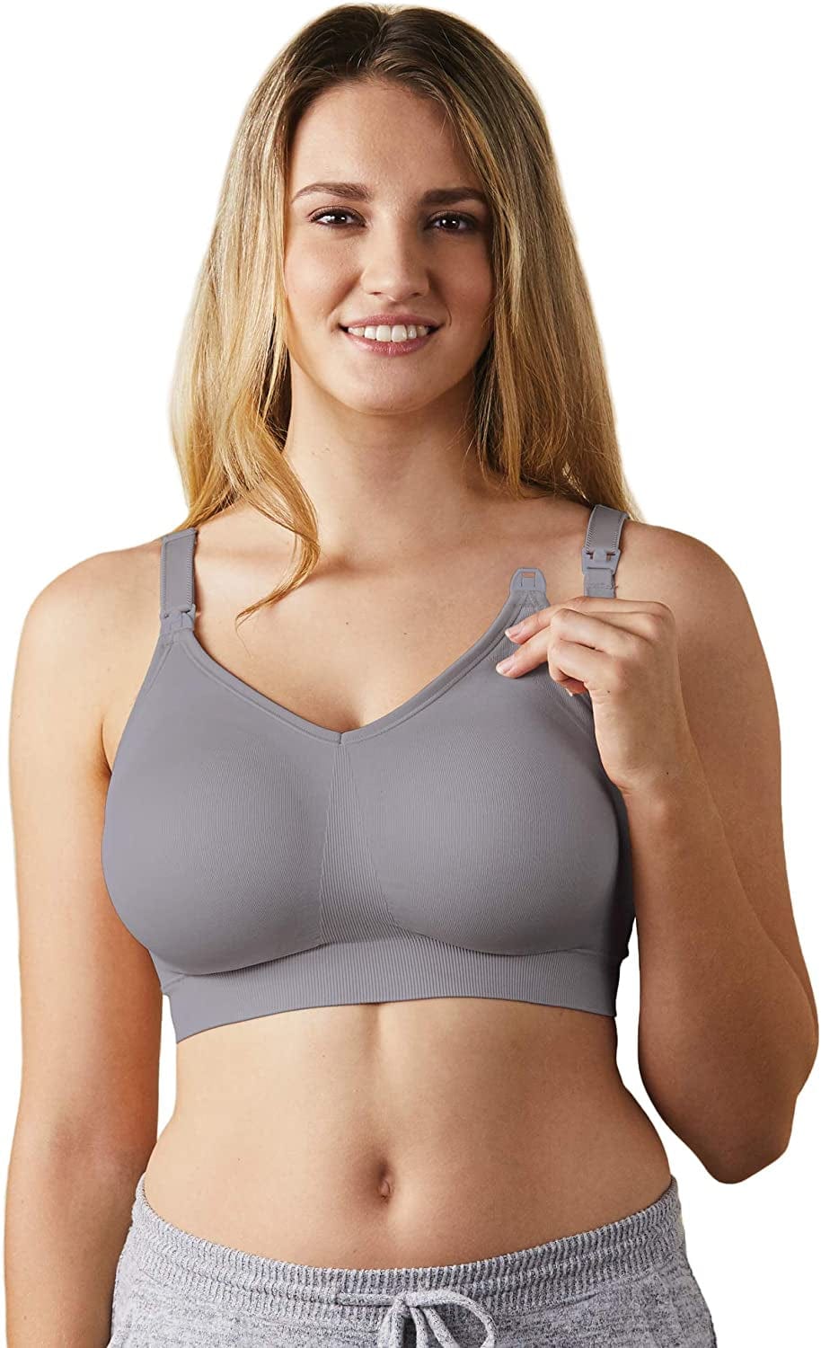 Body Silk Seamless Wireless Maternity & Nursing Bra | A, B, C, D, DD/E, DDD/F Cup Silver Belle / X-Large