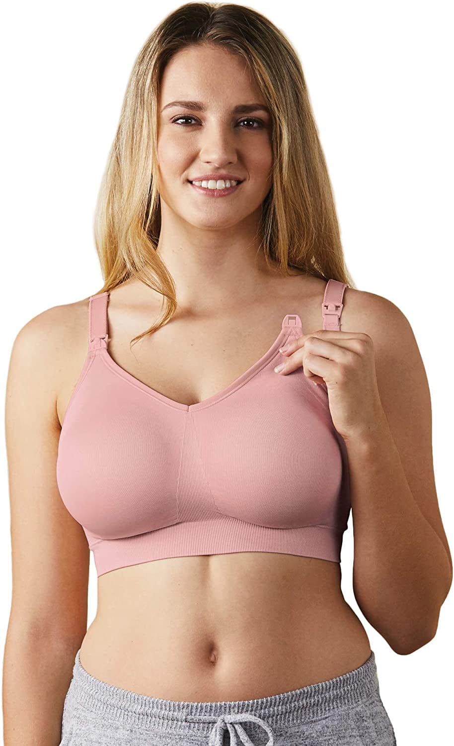 Body Silk Seamless Wireless Maternity & Nursing Bra | A, B, C, D, DD/E, DDD/F Cup Dusted Peony / X-Large
