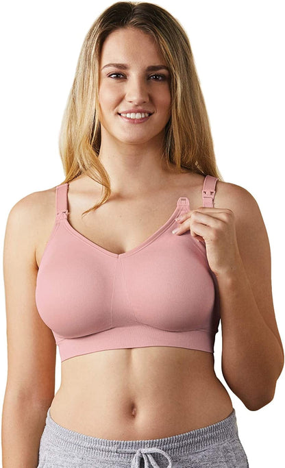 Body Silk Seamless Wireless Maternity & Nursing Bra | A, B, C, D, DD/E, DDD/F Cup Dusted Peony / X-Large