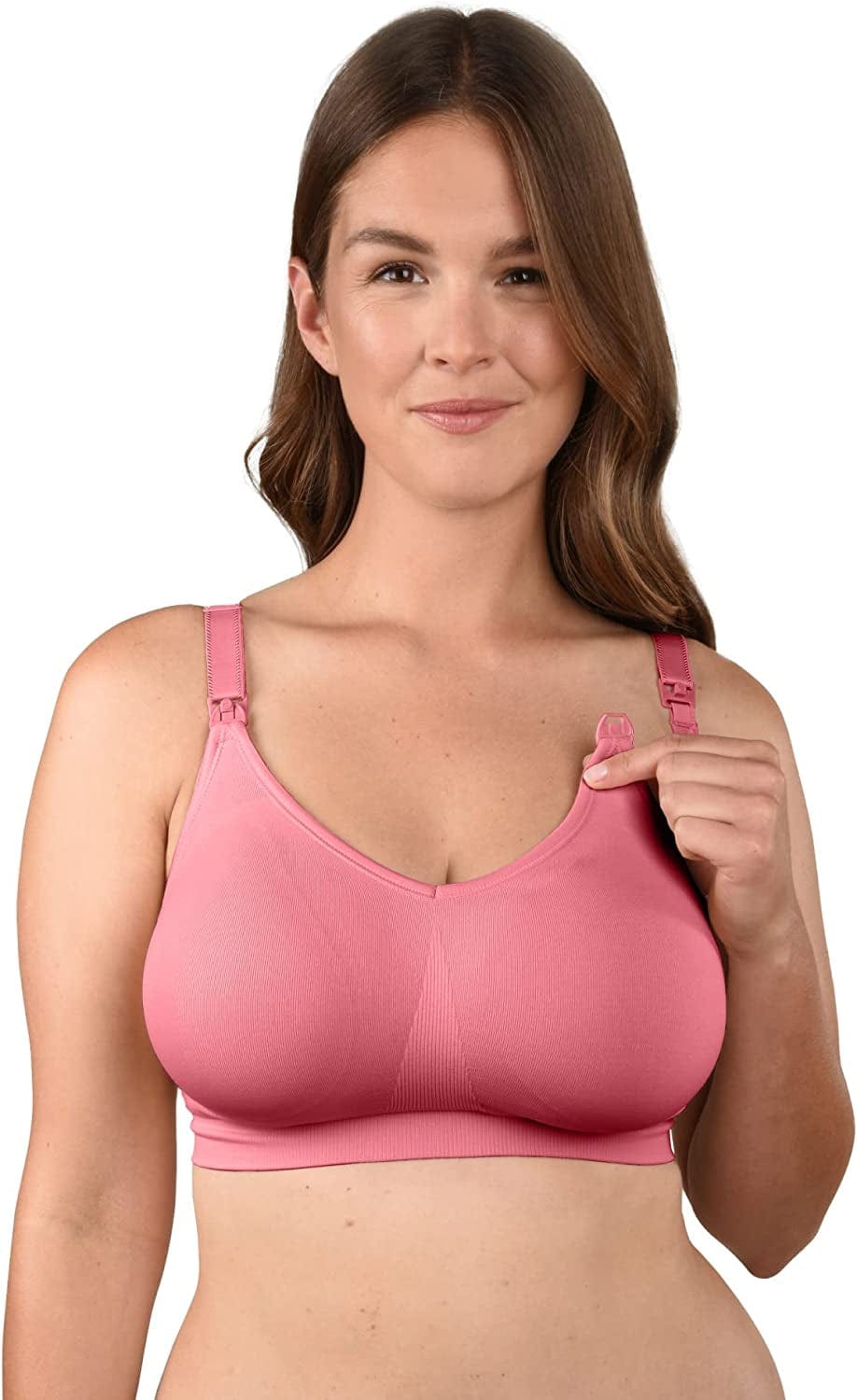 Body Silk Seamless Wireless Maternity & Nursing Bra | A, B, C, D, DD/E, DDD/F Cup Lipstick - Sustainable Fabric / XX-Large