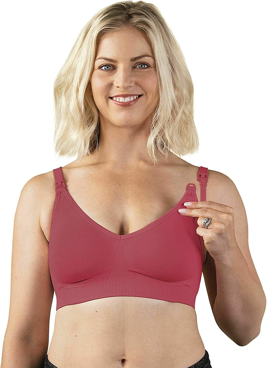Body Silk Seamless Wireless Maternity & Nursing Bra | A, B, C, D, DD/E, DDD/F Cup Lipstick / Small