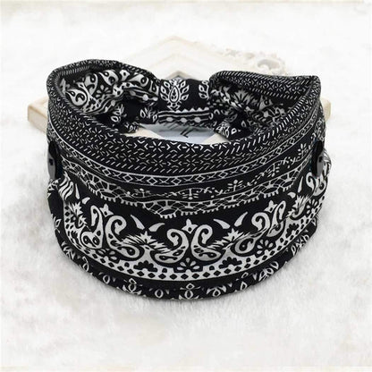 Bohend Boho Headbands Wide Knotted Hair Bands Fashion Printing Bandeau Travel Stretchy Cotton Headband Sport Yoga Hair Accessories for Women and Girls (A) Apparel & Accessories > Clothing Accessories > Bandanas & Headties Bohend   