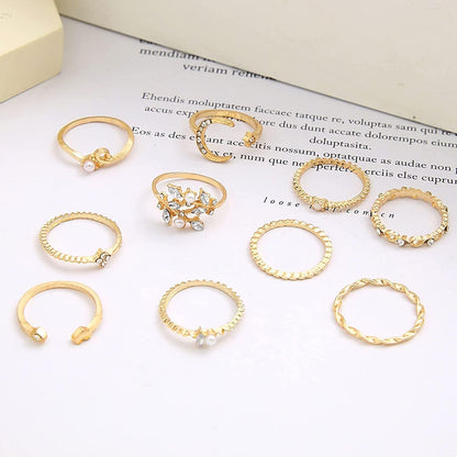 Boho Gold Stacking Rings for Women Gold Knuckle Rings Set Simple Star Moon Flower Rings for Teen Girls Stackable Aesthetic Rings Gifts for Teen Girls