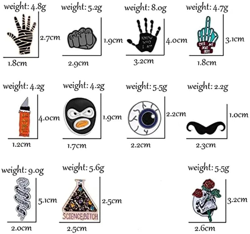 BOKA Store - Fashion Feminism Brooch Rose Mask Knife Enamel Pin Badge Palm Fist Strength Middle Finger I Want Metal Badge Lapel Pins Jewelry - Science