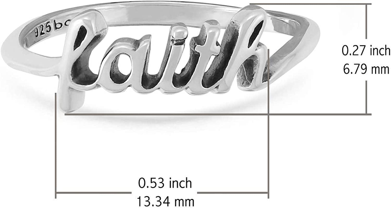 Boma Jewelry Sterling Silver Faith Script Ring