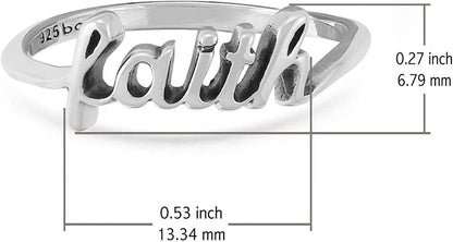 Boma Jewelry Sterling Silver Faith Script Ring