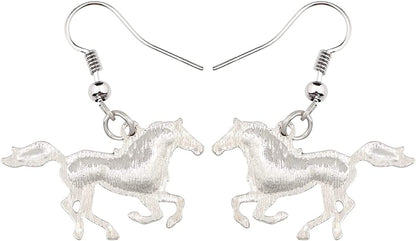BONSNY Enamel Alloy Colorful Horse Earrings for Women Girls Kids Animal Lover Statement Jewelry
