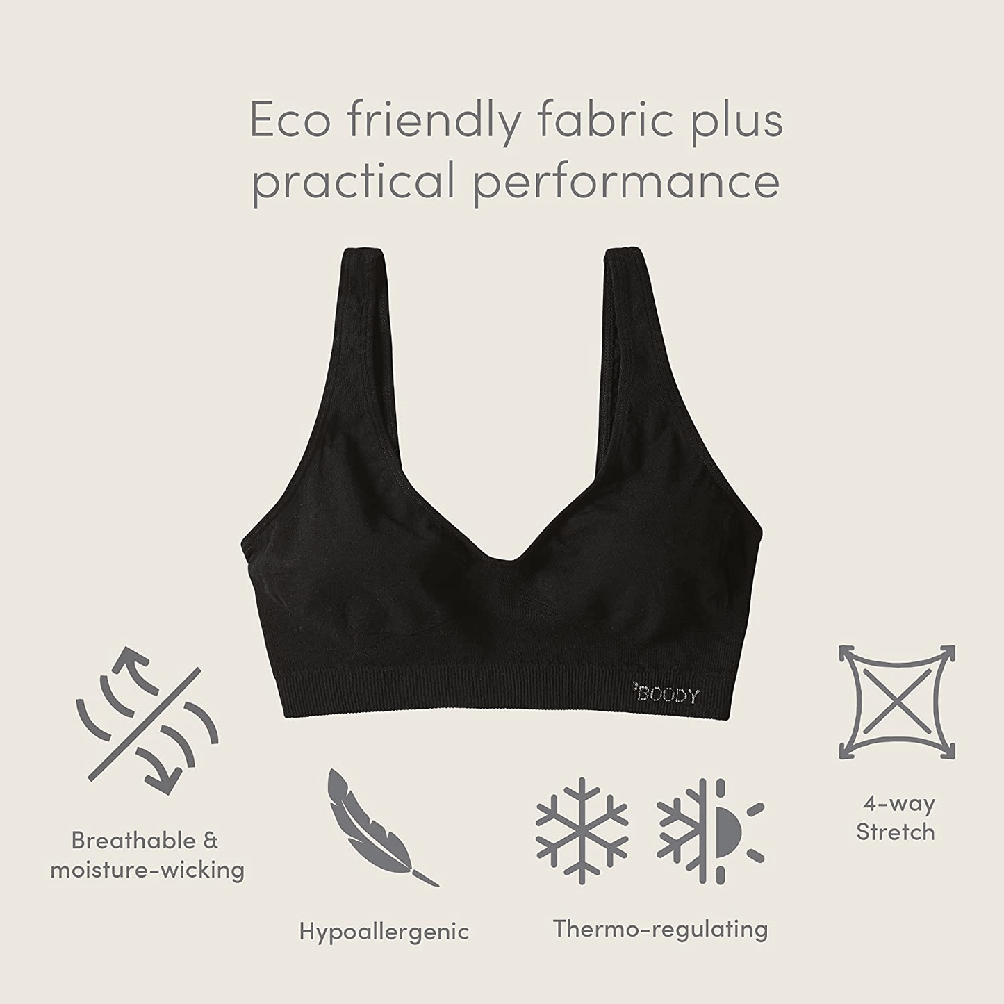 Boody Body Ecowear Women'S Shaper Bra - Bamboo Viscose - No Wires, Light Support Apparel & Accessories > Clothing > Underwear & Socks > Bras Kylie Max   
