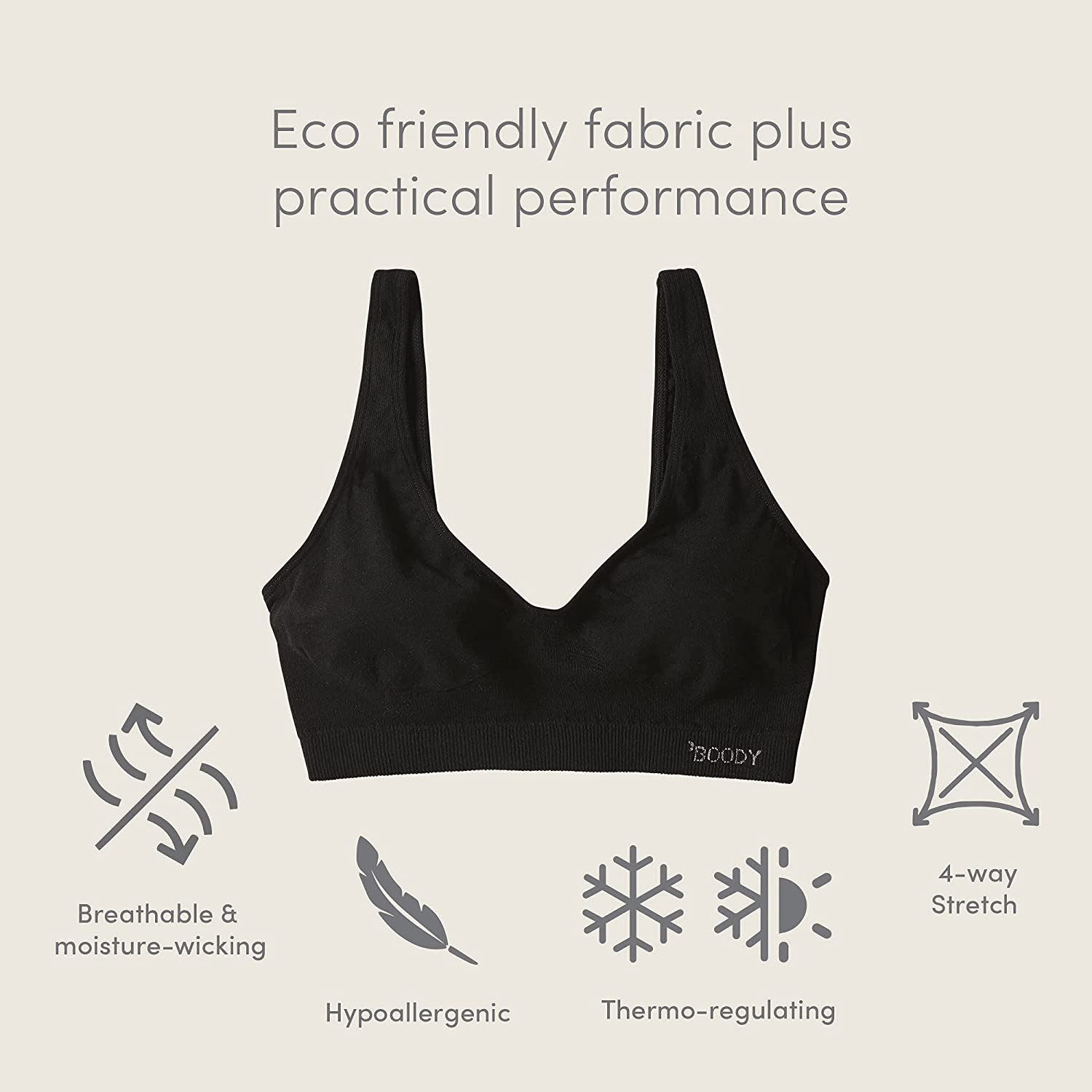 Boody Body Ecowear Women'S Shaper Bra - Bamboo Viscose - No Wires, Light Support Apparel & Accessories > Clothing > Underwear & Socks > Bras Kylie Max   