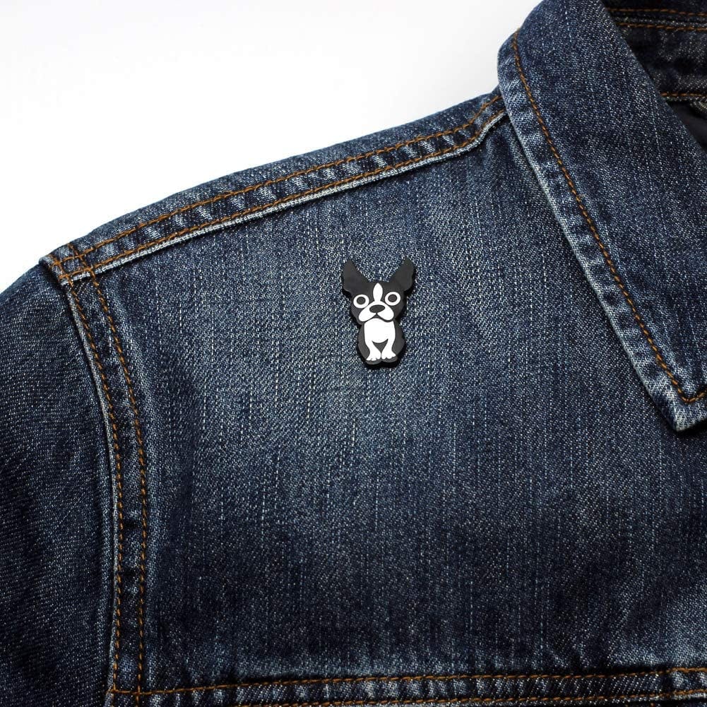 Boston Terrier Enamel Pin Metal Black Dog Brooch Gifts for Dog Lovers Boston Terrier Lapel Pin Jewelry Boston Terrier