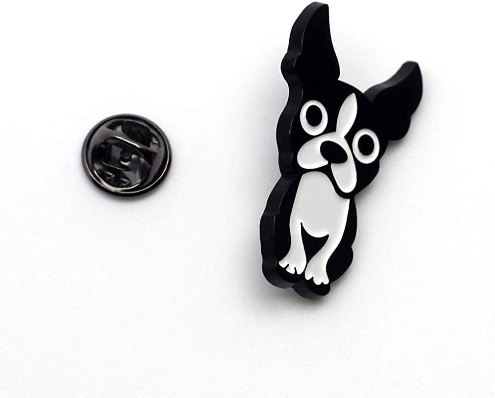 Boston Terrier Enamel Pin Metal Black Dog Brooch Gifts for Dog Lovers Boston Terrier Lapel Pin Jewelry Boston Terrier