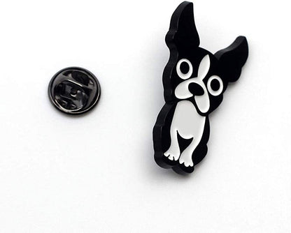 Boston Terrier Enamel Pin Metal Black Dog Brooch Gifts for Dog Lovers Boston Terrier Lapel Pin Jewelry Boston Terrier