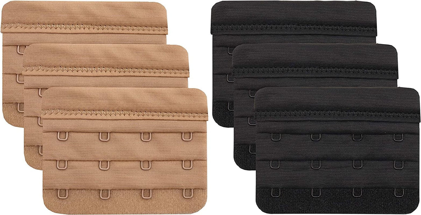 Bra Extender 2 Hook/3 Hook/4 Hook/5 Hook, Soft and Comfortable Bra Extension Bra Extender 4 Hook Beige/Black