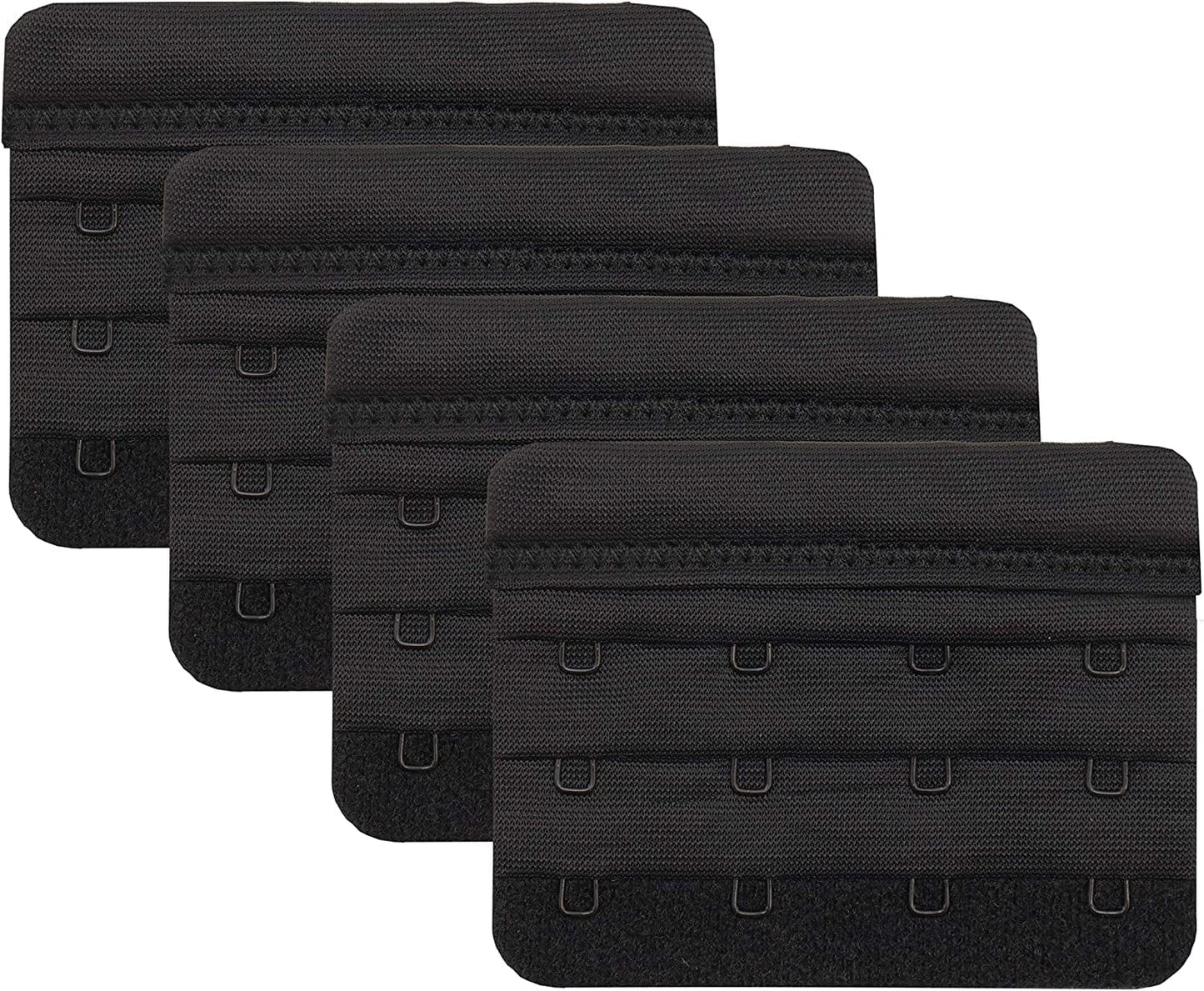 Bra Extender 2 Hook/3 Hook/4 Hook/5 Hook, Soft and Comfortable Bra Extension Bra Extender 4 Hooks-black