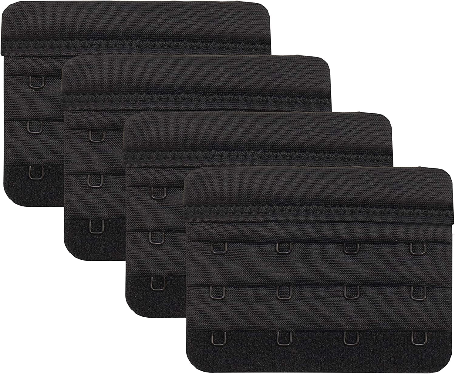 Bra Extender 2 Hook/3 Hook/4 Hook/5 Hook, Soft and Comfortable Bra Extension Bra Extender 4 Hooks-black