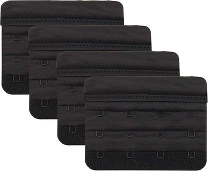 Bra Extender 2 Hook/3 Hook/4 Hook/5 Hook, Soft and Comfortable Bra Extension Bra Extender 4 Hooks-black