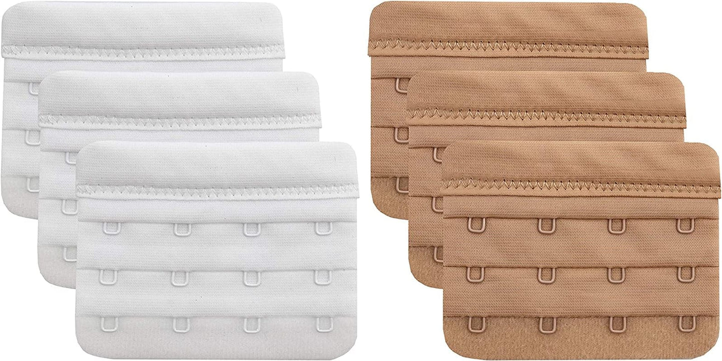 Bra Extender 2 Hook/3 Hook/4 Hook/5 Hook, Soft and Comfortable Bra Extension Bra Extender 4 Hook White/Beige