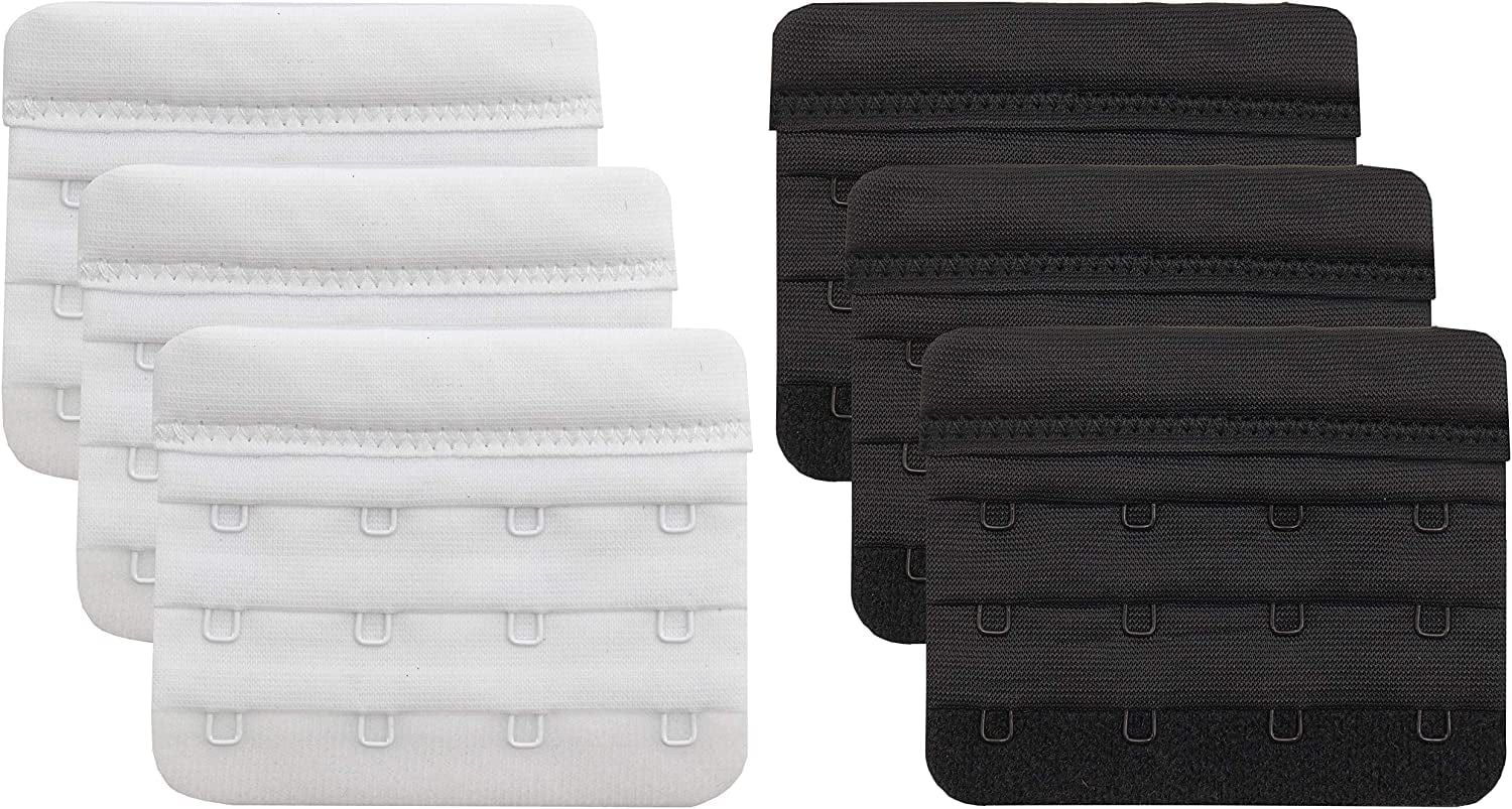 Bra Extender 2 Hook/3 Hook/4 Hook/5 Hook, Soft and Comfortable Bra Extension Bra Extender 4 Hook White/Black
