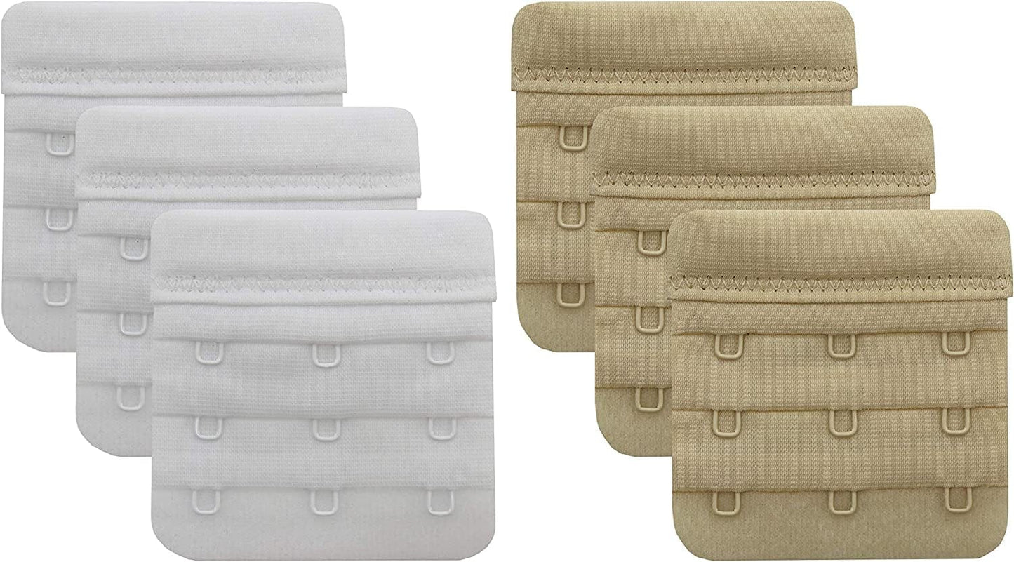 Bra Extender 2 Hook/3 Hook/4 Hook/5 Hook, Soft and Comfortable Bra Extension Bra Extender 3 Hook White/Beige
