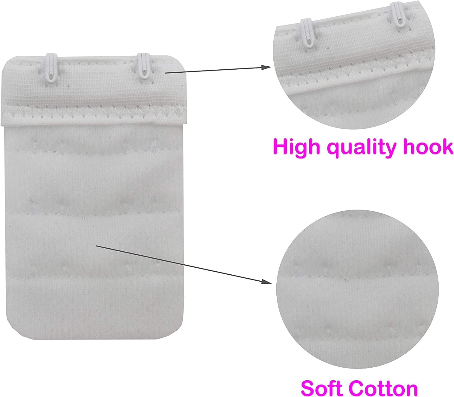 Bra Extender 2 Hook/3 Hook/4 Hook/5 Hook, Soft and Comfortable Bra Extension