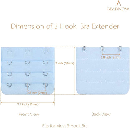 Bra Extender 3 Hook Bra Back Clips Bra Strap Extender Bra Clasp (4Pcs)