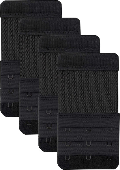 Bra Extender 3 Hook,Stretchy Soft and Comfortable Bra Strap Extender Black