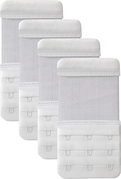 Bra Extender 3 Hook,Stretchy Soft and Comfortable Bra Strap Extender White