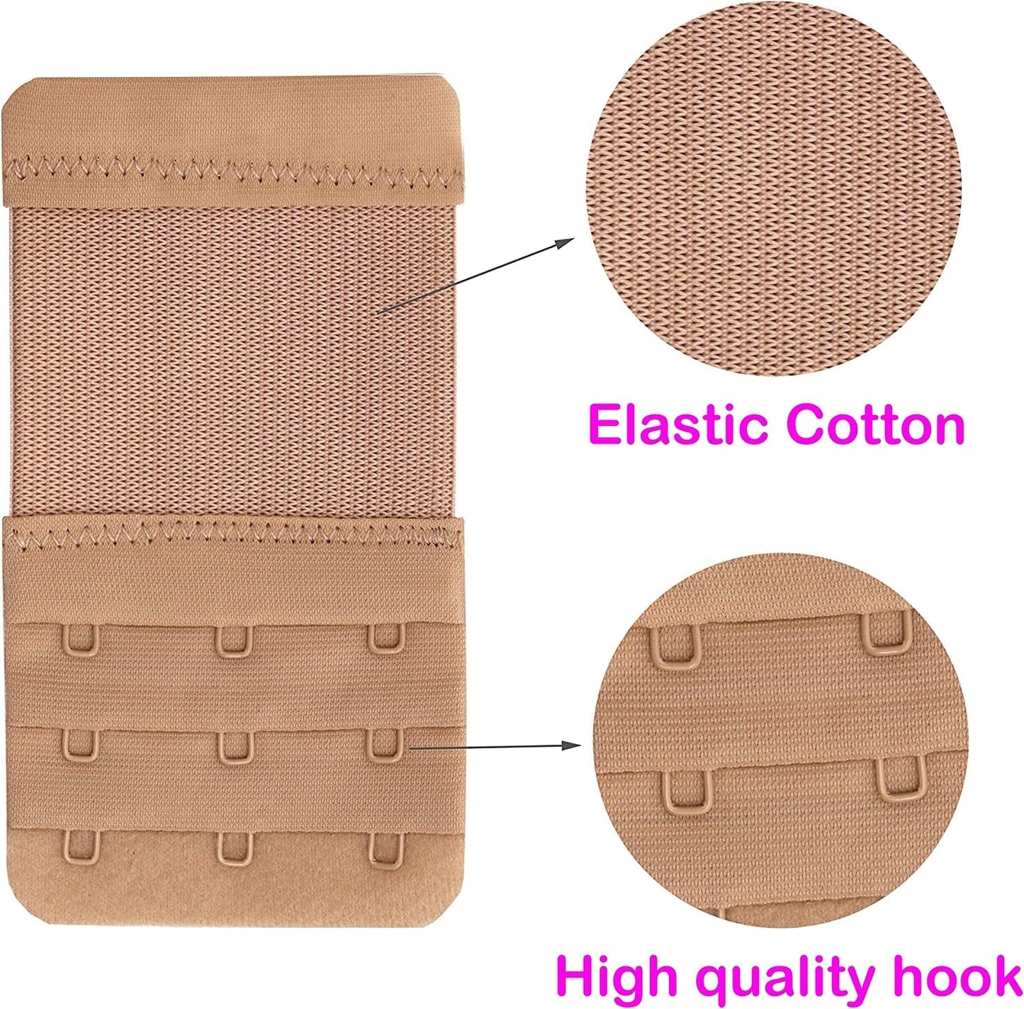 Bra Extender 3 Hook,Stretchy Soft and Comfortable Bra Strap Extender