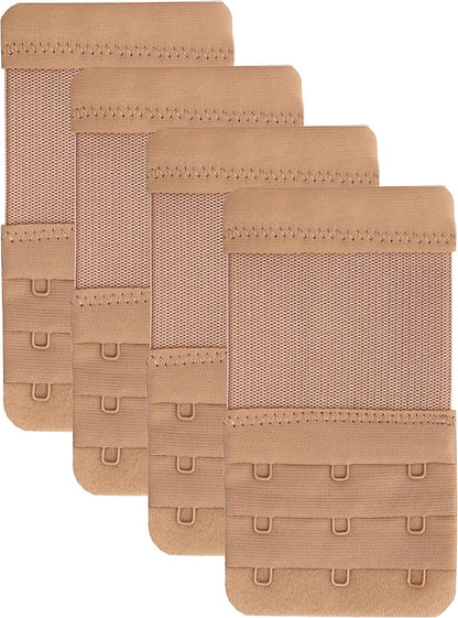 Bra Extender 3 Hook,Stretchy Soft and Comfortable Bra Strap Extender Skin Color