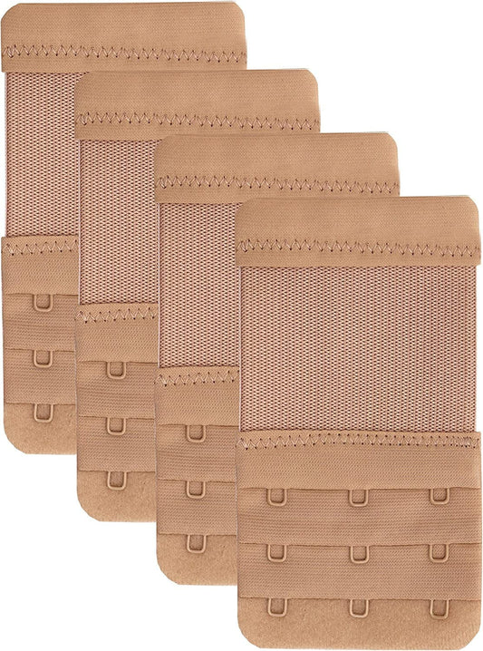 Bra Extender 3 Hook,Stretchy Soft and Comfortable Bra Strap Extender Skin Color