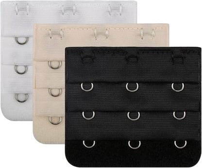 Bra Extenders 2 Hook / 3 Hook / 4 Hook, Soft and Comfortable Strap Bra Extender Bra Extenders 3 Hook, 0.75 Inch Spacing