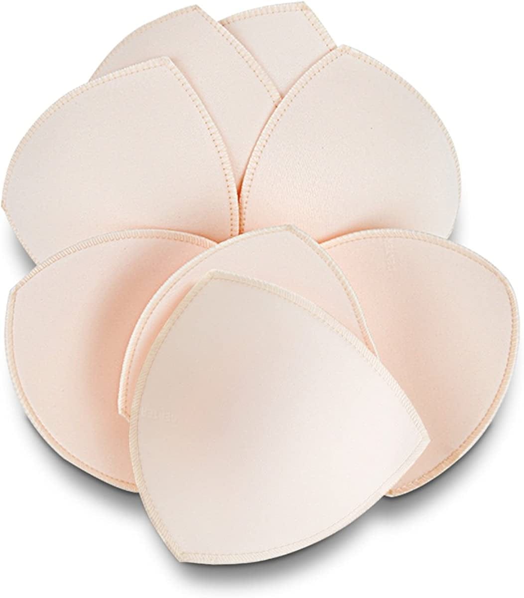Bra Inserts 4 Pairs,Sermicle Bra Pads Sewed Stitched Removable for Sports Bra B/C,C/D & D/E Cup Optional