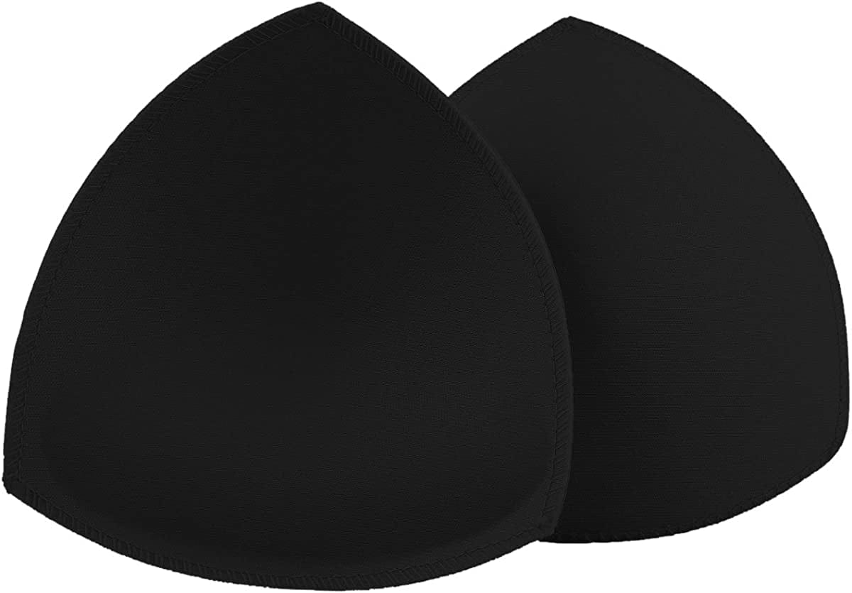 Bra Pad Inserts 4 Pairs,Sermicle Bra Pads Sewn Padded for Sports Bra A/B or C/D,D/E Cup Beige or Black, White Optional