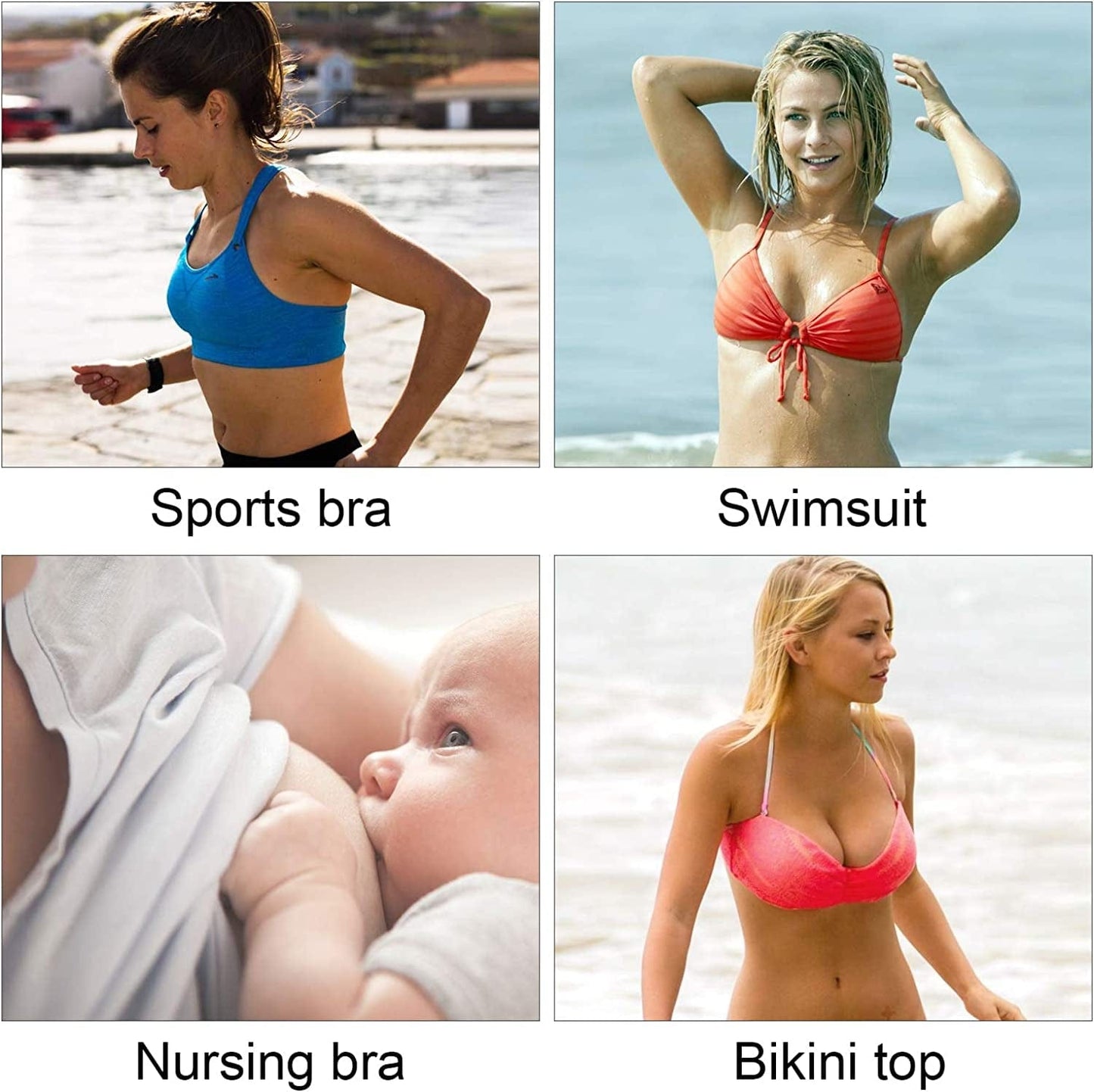 Bra Pads Inserts 8 Pairs, Bra Cups Inserts, Removable Breast Enhancers Inserts for Women (Beige)
