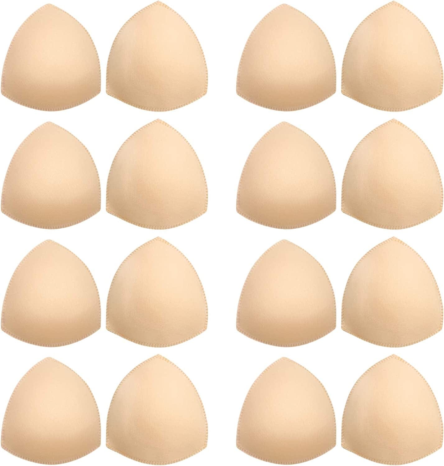 Bra Pads Inserts 8 Pairs, Bra Cups Inserts, Removable Breast Enhancers Inserts for Women (Beige)