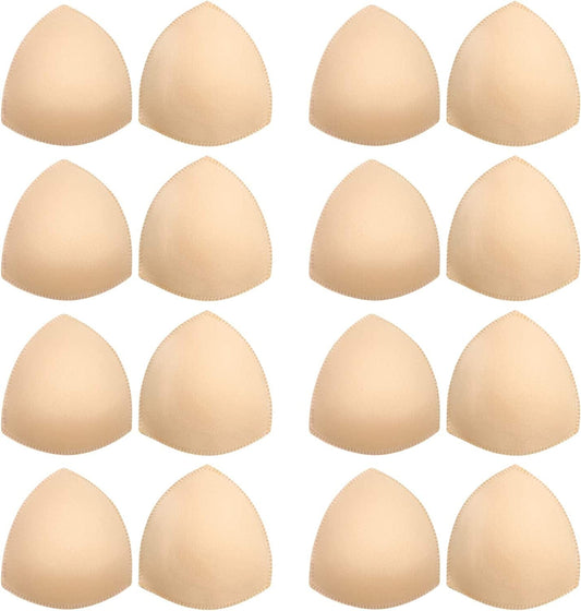 Bra Pads Inserts 8 Pairs, Bra Cups Inserts, Removable Breast Enhancers Inserts for Women (Beige)