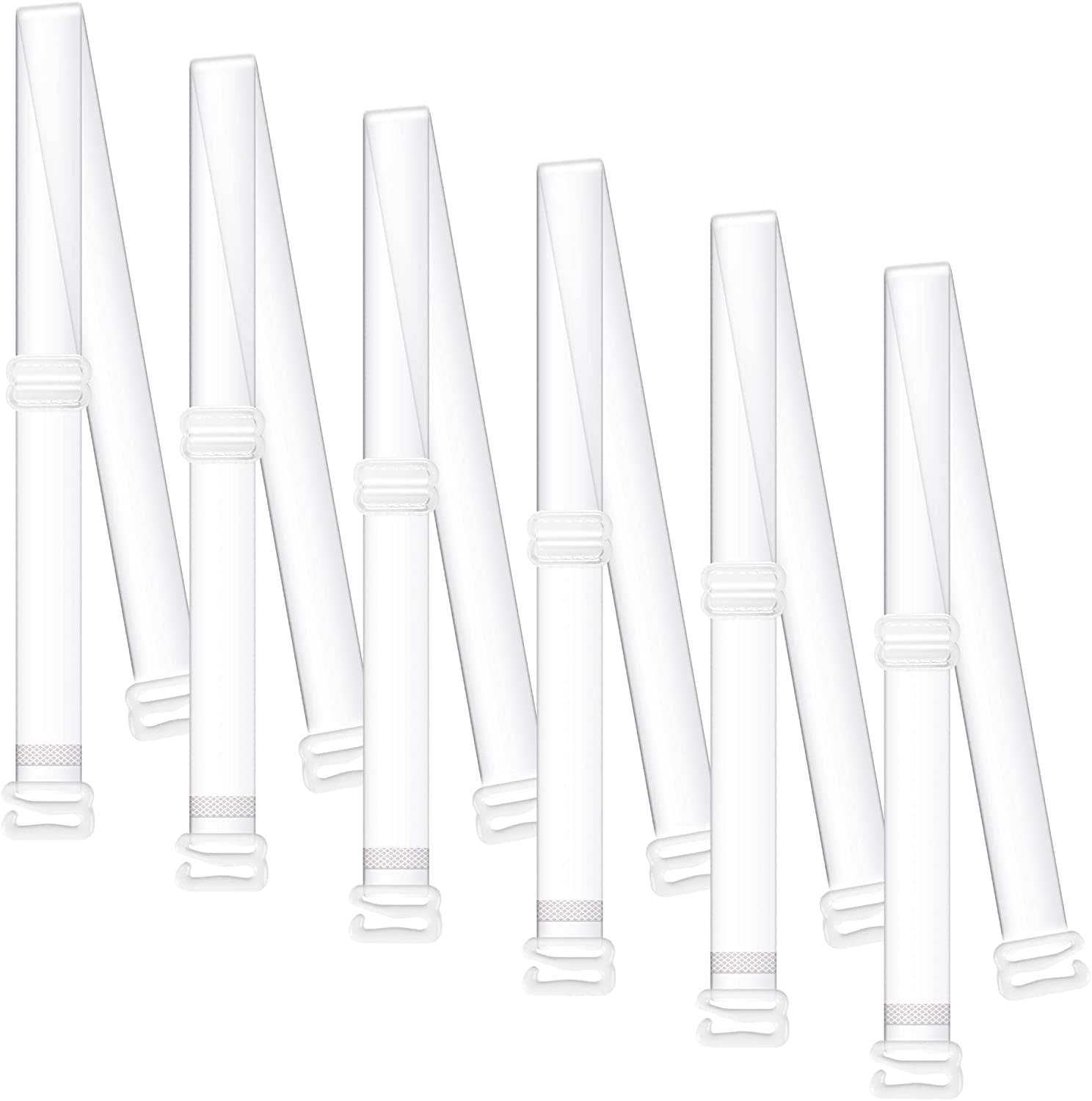Bra Strap Clips, Bra Extenders 3 Hooks, Bra Strap Holder, Bra Clips for the Back 3-pairs 12mm Width Clear Bra Straps