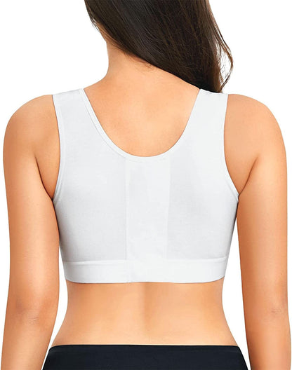 BRABIC Post Surgery Everyday Bras for Women Front Closure Mastectomy Support Bra with Adjustable Straps Wirefree