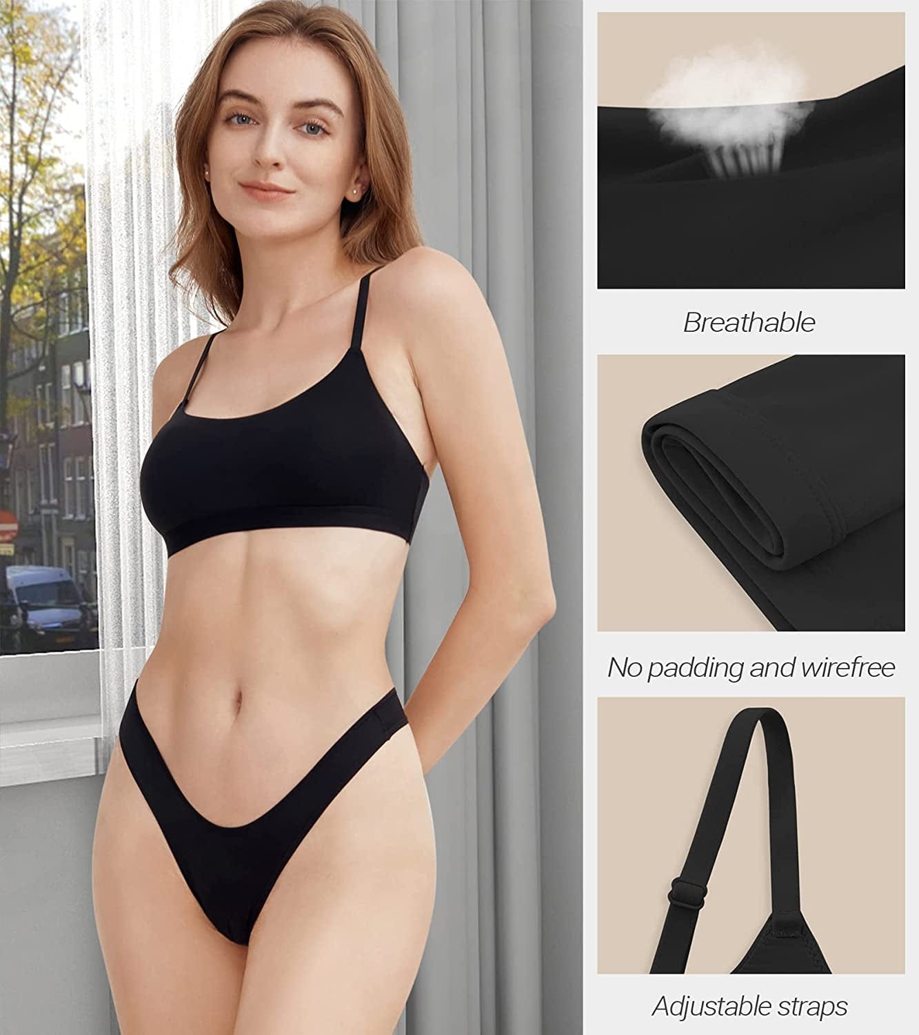 Bralettes for Women,Fits Everybody Incredibly Stretchy Wireless Bra Comfy Scoop Neck Womens Bras with Soft Buttery Fabric