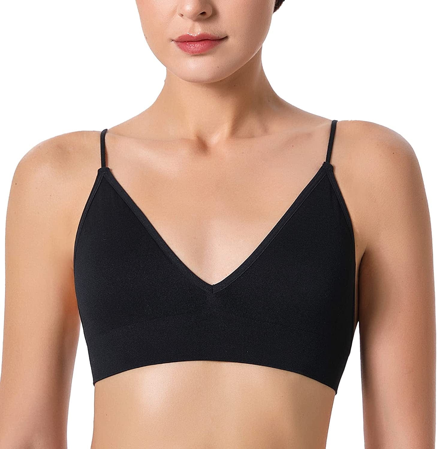 Bralettes for Women Wireless Triangle Bralettes Padded Wire Free V Neck Sleep Bra for Women Girls