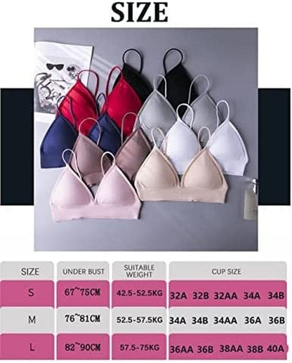 Bralettes for Women Wireless Triangle Bralettes Padded Wire Free V Neck Sleep Bra for Women Girls