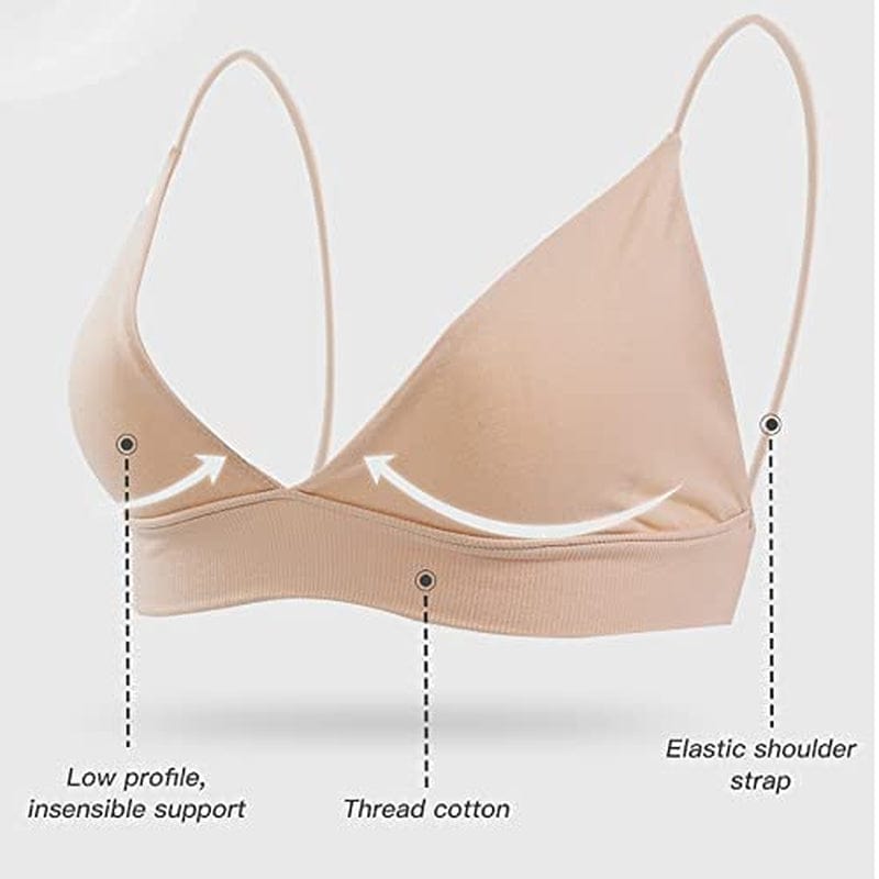 Bralettes for Women Wireless Triangle Bralettes Padded Wire Free V Neck Sleep Bra for Women Girls