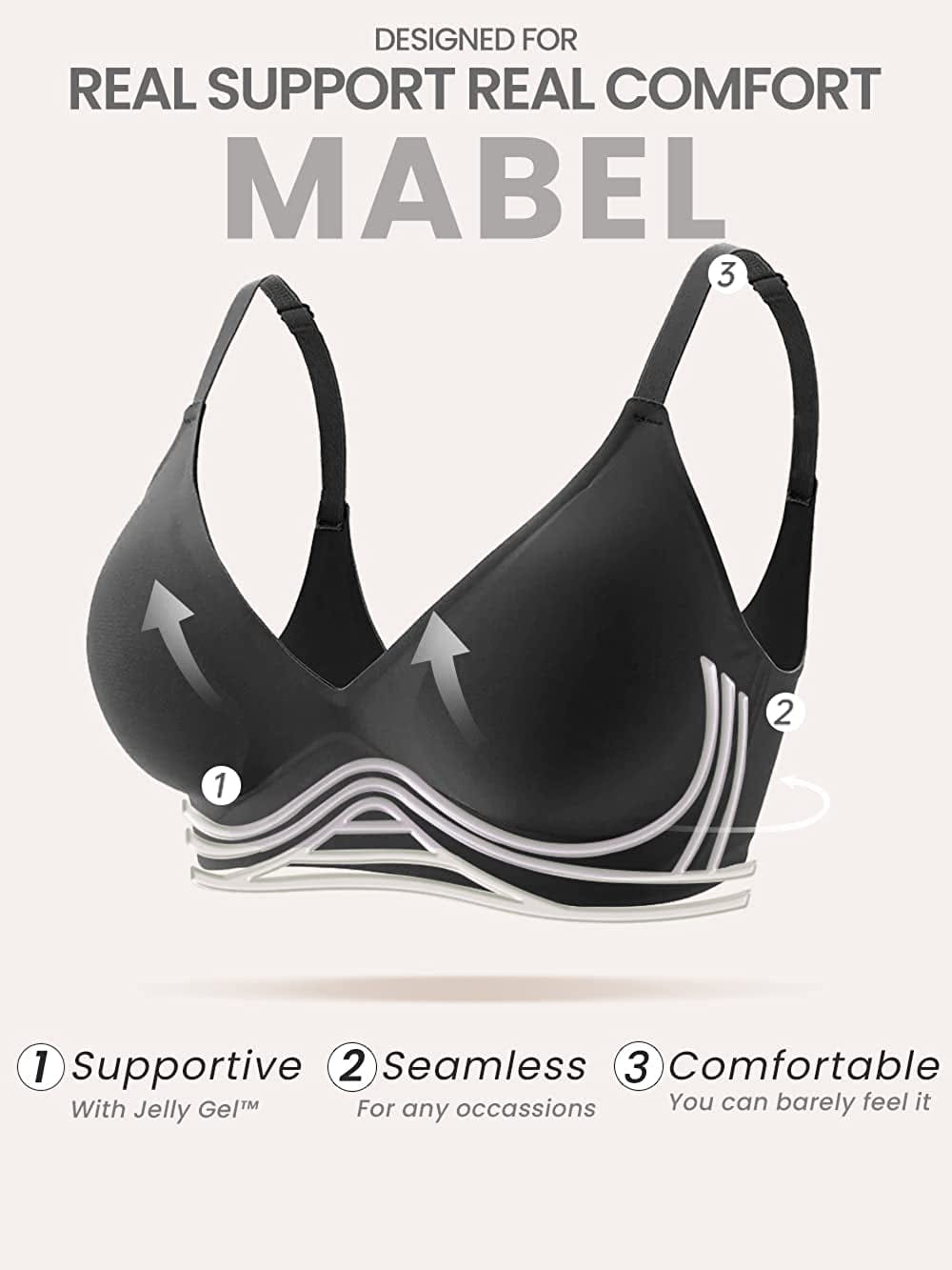Bralettes for Women with Support, T-Shirt Wireless Seamless Bras for Women No Underwire