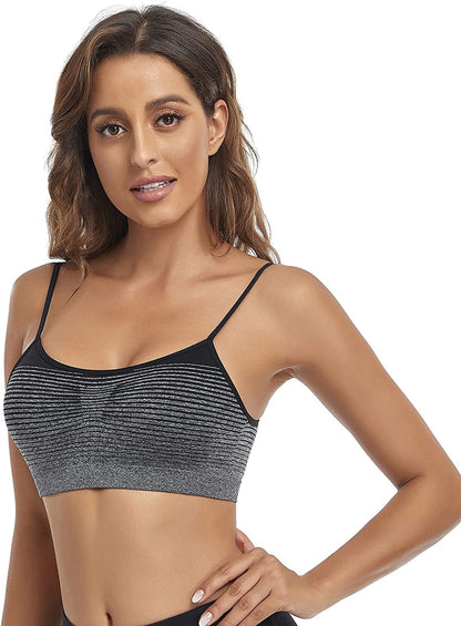 Bralettes Padded Cami Strap Bra, Seamless Sports Bra, Wireless Comfort Lightly T-Shirt Bra