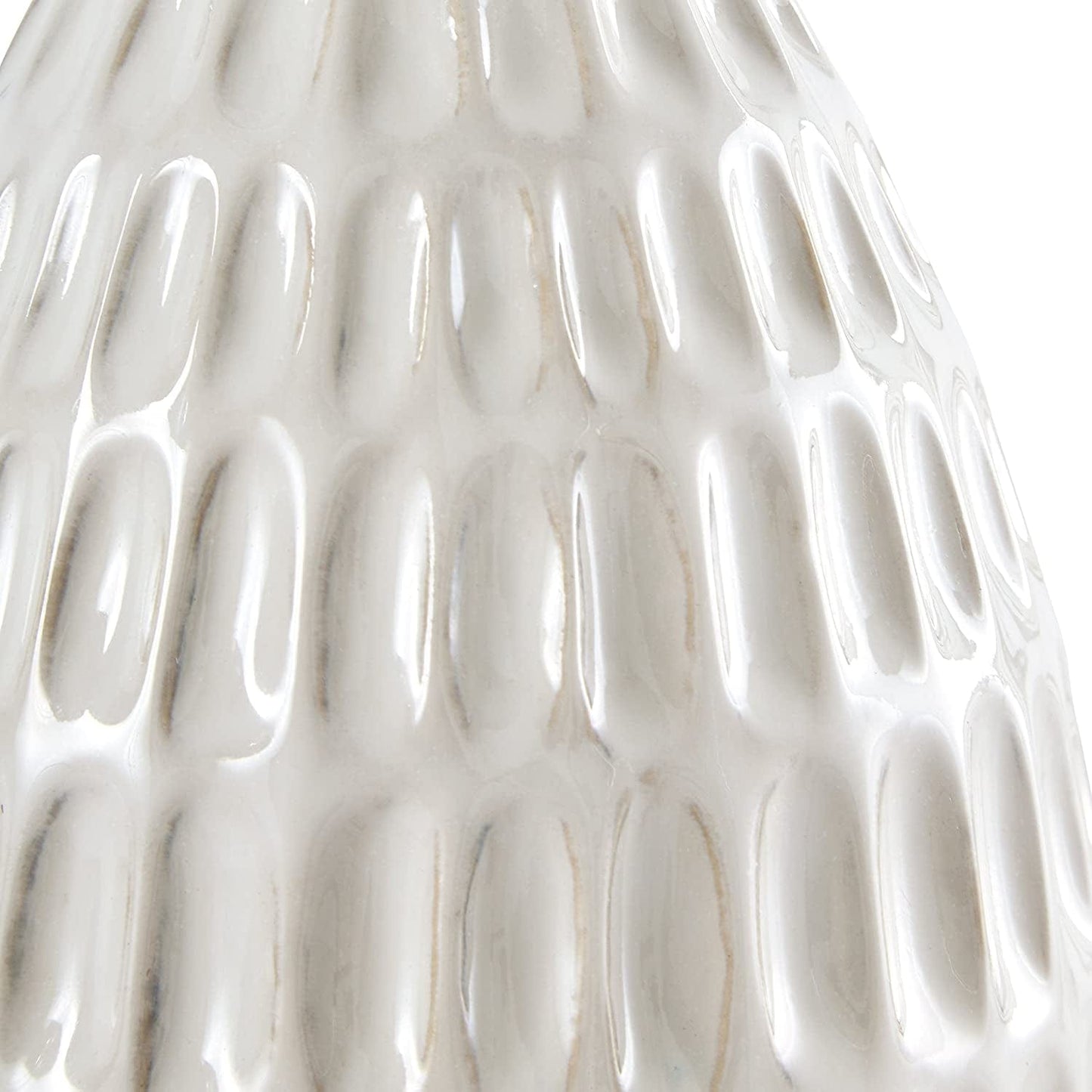 Brand – Stone & Beam Modern Oval Pattern Decorative Stoneware Vase, 11.1 Inch Height, Off-White White / Large